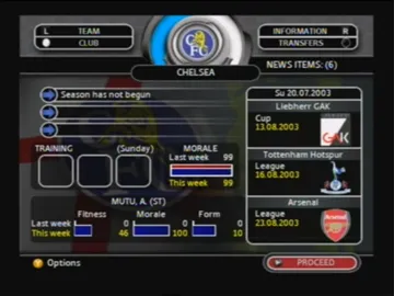 Total Club Manager 2004 (Europe) screen shot game playing